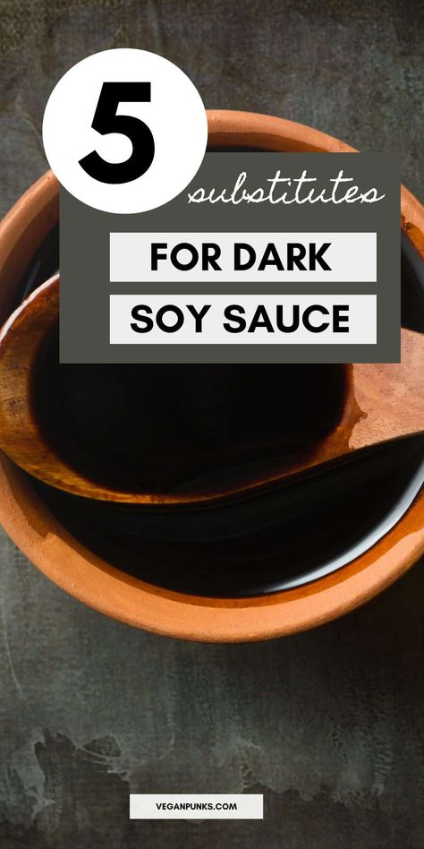 Don't let the absence of dark soy sauce ruin your recipe! These four amazing substitutes will give your dish a rich, deep color and flavor that you'll love. Dark Soy Sauce Recipe, Soy Sauce Substitute, Chinese Diet, Soy Sauce Alternative, Pan Fried Noodles, Recipes With Soy Sauce, Vegetarian Oyster Sauce, Dark Soy Sauce, Vegan Worcestershire Sauce