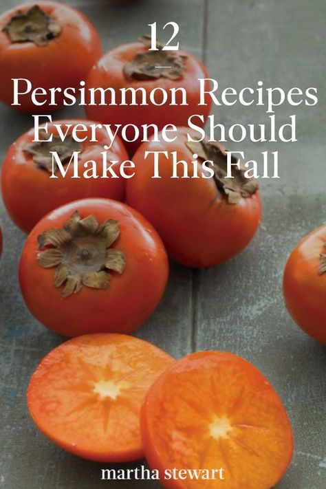 Celebrate fall with one of these persimmon recipes that will have you enjoying these delicious and flavorful seasonal fruits in a variety of recipes. Make these persimmon recipes as a delicious appetizer, sweet dessert, or healthy side dish for your Thanksgiving meal. #marthastewart #fallrecipes #falldesserts #autumnideas #fallbucketlist Persimmon Cobbler Recipes, Permission Fruit, Recipes Using Persimmons, Persimmon Cobbler, Permission Fruit Recipe, What To Do With Persimmons, Persimmon Recipes Desserts, How To Dry Persimmons, Roasted Persimmons