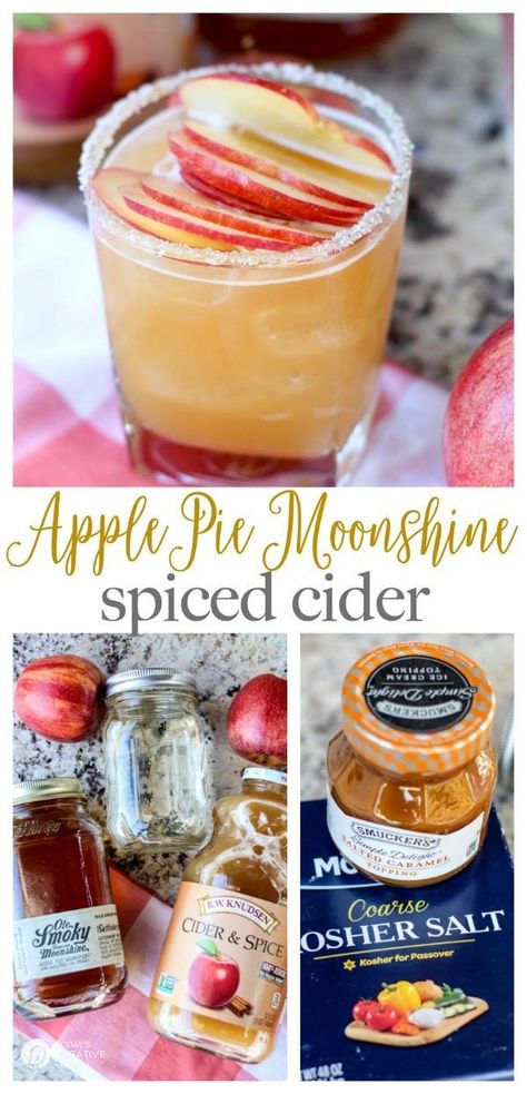 Apple Moonshine, Desserts Apple, Moonshine Cocktails, Cider Cocktail, Apple Pie Moonshine, Moon Shine, Cider Cocktails, Moonshine Recipes, Spiced Cider