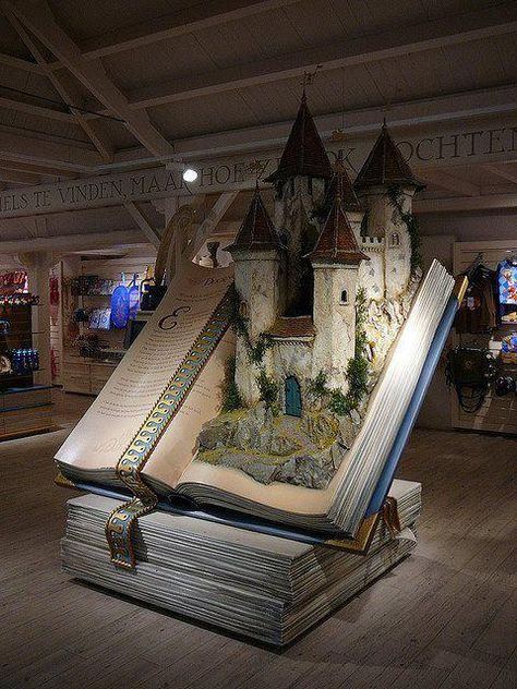 Poetic Forms, Museum Display, An Open Book, Fairy Tale Books, Book Sculpture, Up Book, A Castle, Book Display, Open Book