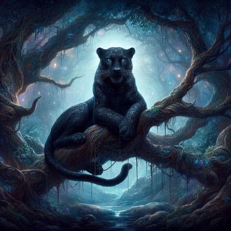 Fantasy Panther Art, Fantasy Feline, Panther Illustration, Black Panther Cat, Black Panther Tattoo, Big Cat Tattoo, Panther Cat, Panther Tattoo, Panther Art