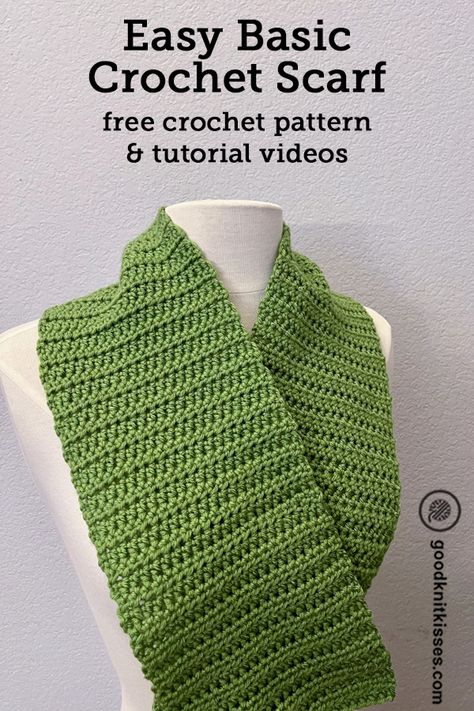 How to Crochet the Easy Basic Scarf for Beginners - Free Easy Scarf Crochet Patterns, Basic Scarf Crochet Pattern, Beginner Crochet Scarf Pattern, Easy Scarf Crochet Pattern For Beginners, Beginner Scarf Crochet Pattern, Crochet Neck Scarf Pattern Free, How To Knit A Scarf For Beginners, Beginner Crochet Scarf Pattern Free, Half Double Crochet Scarf