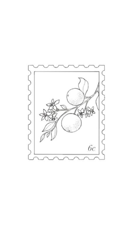 Bee Stamp Tattoo, Florida Postage Stamp Tattoo, Small Postage Stamp Tattoo, Small Lily Tattoos For Women, Orange Tree Branch Tattoo, Lemon Postage Stamp Tattoo, Tattoos For Italy, Florida Stamp Tattoo, Fruit Stamp Tattoo