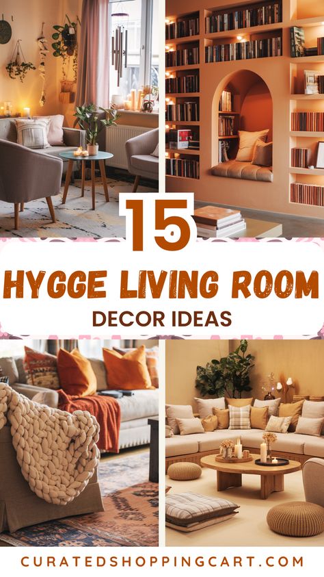 Enhance your living room with these 15 cozy hygge decor ideas.Learn how to create a warm, inviting space using layered lighting, personal touches & DIY crafts. Perfect for anyone looking to embrace the hygge lifestyle in their home decor. Cozy living room, hygge transformation, hygge living room ideas, hygge living room inspiration, hygge living room decor ideas, hygge living room fairy lights, hygge living room rugs, hygge living room aesthetic, hygge living room design, hygge living room small Colorful Hygge Living Room, Tasteful Colorful Living Room, Clean Decor Living Room, Cottage Style Living Room Small, Adding Warmth To Living Room, Hygge House Decor, Family Living Room Designs, Cosy Maximalist Living Room, Hygge Design Interiors