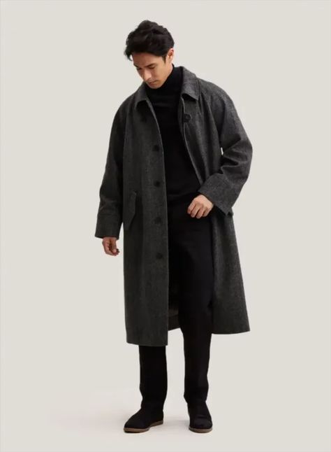 Men Coat Outfit, Mens Wool Overcoat, Long Coat Outfit, Man's Overcoat, Long Coat Men, Black Overcoat, Mens Wool Coats, Overcoat Men, Mens Overcoat