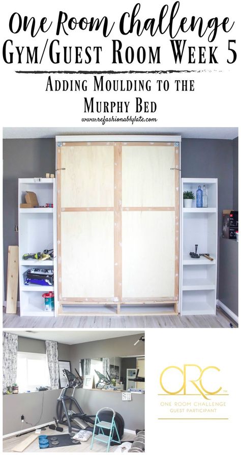 Guest Room Gym Combo, Gym And Guest Room Combo, Gym Guest Room, Day Bed Guest Room, Build A Murphy Bed, Bedroom Gym, Modern Murphy Beds, Room Gym, Murphy Bed Diy