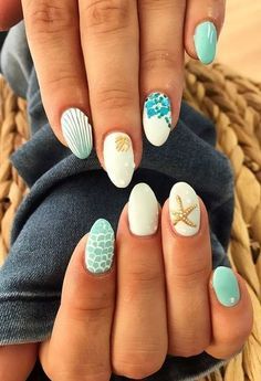 Boat Nails, Beach Nail Designs, Beachy Nails, Summer Nails Beach, Broken Nails, Simple Gel Nails, Summery Nails, Classy Acrylic Nails, Cute Summer Nails