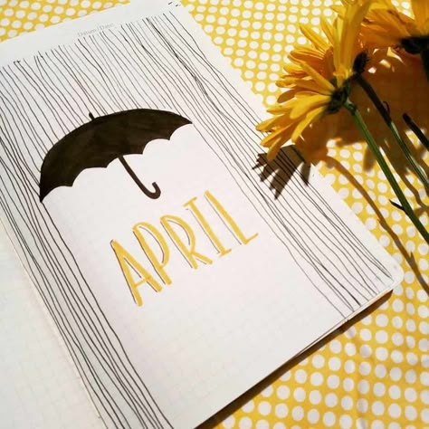 Spring Bullet Journal, Journal D'inspiration, April Bullet Journal, Kunstjournal Inspiration, Bullet Journal Month, Bullet Journal Ideas Templates, Creating A Bullet Journal, Bullet Journal Cover Page, Bullet Journal Paper