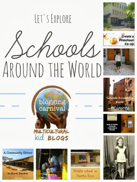 Welcome to the Blogging Carnival for September!  We picked one of our favorite subjects SCHOOL! Across the globe students have returned back to school and we wanted to share with you the variety of schools and learning environments.  I know that not until I stepped into a few schools in other countries did I realize … El Education Curriculum, Read Around The World, Multicultural Classroom, Around The World Theme, Schools Around The World, Global Citizenship, Homeschool Geography, Global Awareness, Culture Club