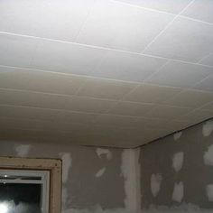 Paint Ceiling Tiles With Water Damage Ceiling Tiles Diy, Ceiling Tiles Painted, Drop Down Ceiling, Paint Tiles, Paint Ceiling, Old Ceiling, Vintage Tin Ceiling Tile, Acoustical Ceiling, Acoustic Ceiling Tiles