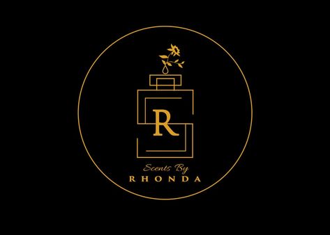 Officail logo design for 'Rhonda', a perfume company, made by me. Perfume Design Ideas Logo, Perfume Store Logo, Fragrance Logo Design Ideas, Perfume Logo Ideas, Perfume Logo Design Bottle, Logo Perfume Design, Logo Parfum Design, Perfume Logo Design Ideas, Perfume Brand Logo