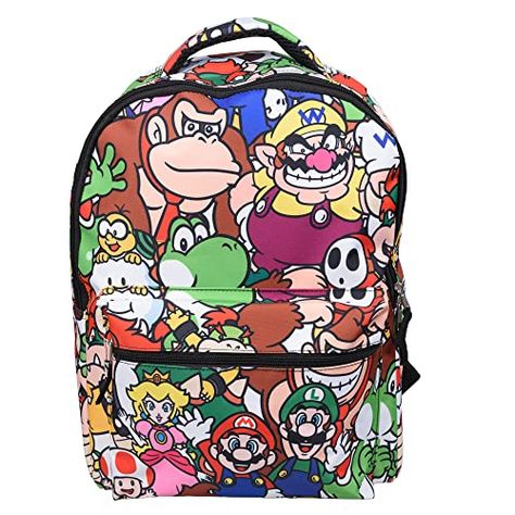 Nintendo Super Mario Backpack for Boys & Girls, School Bag with Front Pocket, Allover Character Print Gaming Bookbag with Padded Back and Adjustable Mesh Straps Check more at https://animetee.com/product/nintendo-super-mario-backpack-for-boys-girls-school-bag-with-front-pocket-allover-character-print-gaming-bookbag-with-padded-back-and-adjustable-mesh-straps/ Mario Backpack, Comfort Gifts, Super Mario Brothers, Medium Backpack, School Bags For Girls, Girls School, Boys Backpacks, School Backpack, Large Backpack