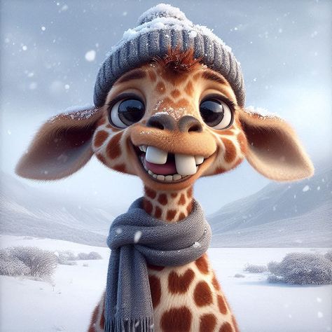 Cartoon Giraffe, Animated Animals, Cute Cartoon Pictures, Cute Cartoon Animals, Cute Owl, Funny Animal Pictures, Cute Images, Funny Cartoon, Whimsical Art