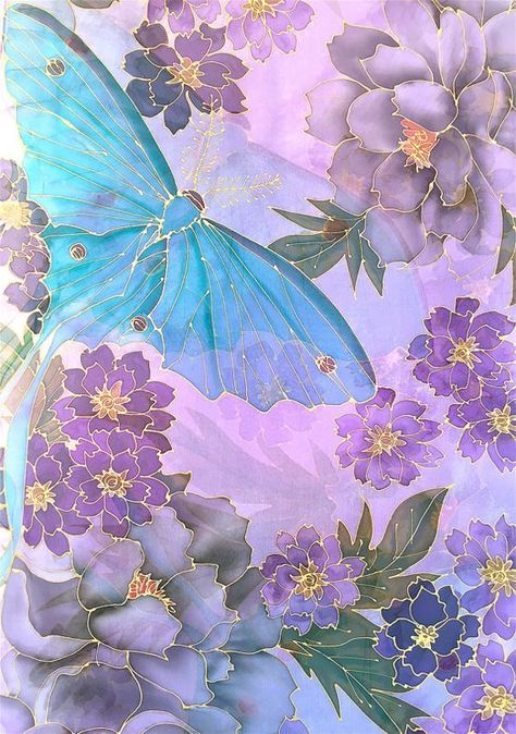 Hand Painted Silk Shawl Etsy asap Silk by SilkScarvesTakuyo: Silk Drawing, Batik Painting, Peony Garden, Leather Tablet Case, Art Scarves, Peonies Garden, Silk Scarf Painting, Luna Moth, Silk Art