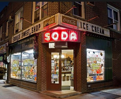 San Myshuno, New York Night, Ghost Signs, Forest Hills, Sweet Shop, Shop Fronts, Tin Ceiling, Coca Cola Vintage, Homemade Ice