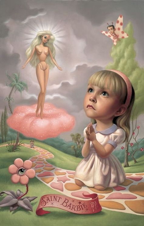 Mark Ryden Art, Mark Ryder, Marion Peck, Barbie Painting, Tessellation Art, Mark Ryden, Pretty Artwork, Bizarre Art, Realism Painting