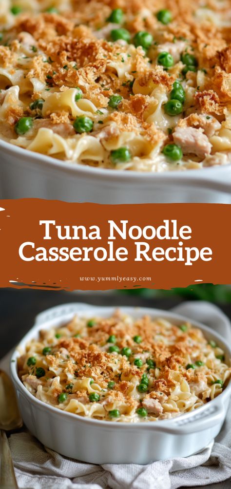 Tuna Noodle Casserole Recipe - Yummly Easy Tunafish Casserole, Best Tuna Casserole, Tuna Noodle Casserole Recipe, Tuna Casserole Easy, Tuna Casserole Recipes, Cacciatore Recipes, Chicken Cacciatore Recipe, Noodle Casserole Recipes, Turkey Meatball Recipe