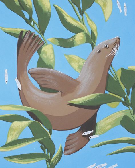 Sea lion painting created for Channel Islands Marine and Wildlife Institute auction. Copyright Erin Rea 2017. Sea Lion Illustration, Lion Painting Acrylic, Sea Lion Art, Lion Illustration, Channel Islands National Park, Pinterest Images, Lion Painting, Sea Life Art, Visit California