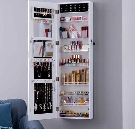 Mirror Shelves Bedroom, Cabinet Mirror Bedrooms, Female Wardrobe Design Ideas, Wall Mounted Mirror Bedrooms, Full Length Mirror Dressing Table In Bedroom, Dressing Table Arrangement Ideas, Full Length Mirror In Bedroom On Wall With Storage, Mirror Cabinet Bedroom, Dressing Mirror Ideas With Storage