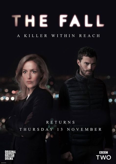 Official poster of the new season of The Fall. Jamie Dornan & Gillian Anderson. Thanks to JamieDornanOnline The Hedge Knight, Autumn Aura, The Fall Movie, Stella Gibson, Fall Movie, Tv Detectives, Paul Spector, Designated Survivor, Gabriel Macht