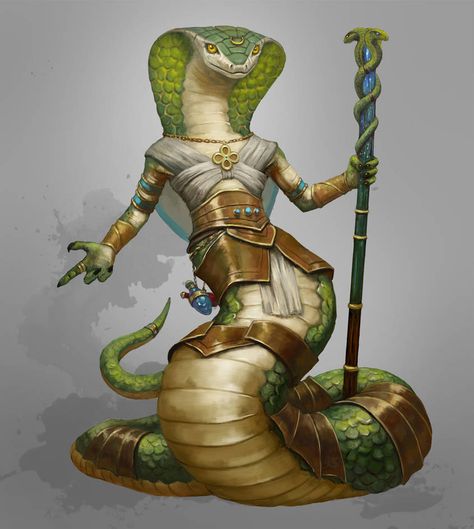 Yuan-ti Female, Dnd Yuan Ti, Yuan Ti, Dnd Races, Dnd Monsters, Fantasy Portraits, Fantasy Races, A Snake, Dnd Characters