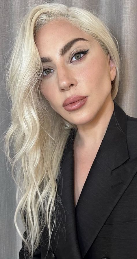 Lady Gaga Long Blonde Hair, Lady Gaga Blonde Hair, Lady Gaga Eye Makeup, Lady Gaga Makeup Looks, Lady Gaga Blonde, Lady Gaga Ahs, Professional Long Hair, Lady Gaga Nails, Lady Gaga Before