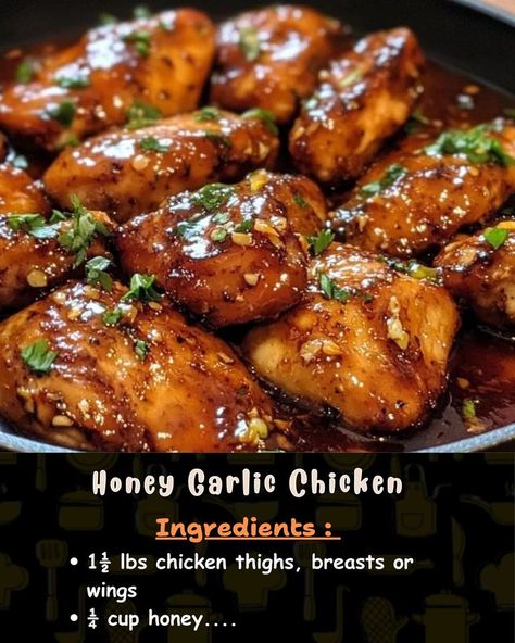 Honey Garlic Chicken Legs Crock Pot, Chicken Thigh Recipes With Honey, Low Calorie Honey Garlic Chicken, Honey Garlic Chicken Air Fryer Recipes, 40 Garlic Clove Chicken, Crockpot Honey Garlic Chicken Thighs, Chicken Thigh Honey Garlic, Honey Garlic Chicken Thigh Recipes, Chicken Thigh Recipes Quick