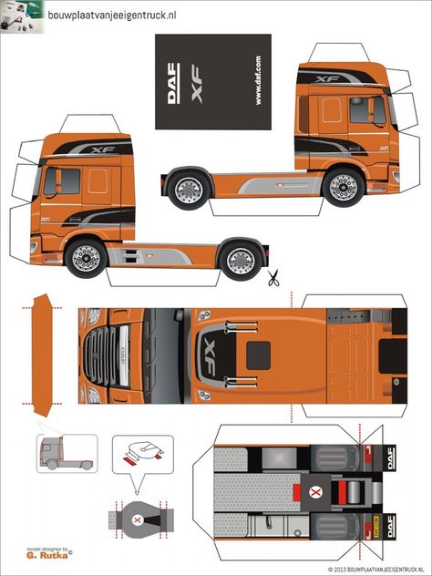 Truck Template, Papercraft Templates Printables, Paper Models House, Mobil Rc, Car Town, Car Papercraft, Paper Toy Printable, Truk Besar, Paper Model Car