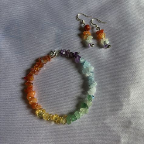 June is coming & the Crystal Pride Collection is coming with it🎉 These are the basic rainbow pride bracelet & earrings, but more items are coming for specific orientations🫶🏻 HarleyHandcrafted Etsy & Depop links in bio! Pride Jewellery, Pride Bracelet, Pride Collection, Rainbow Pride, Diy Ideas, Diy Jewelry, Rainbow, Bracelet, Crystals