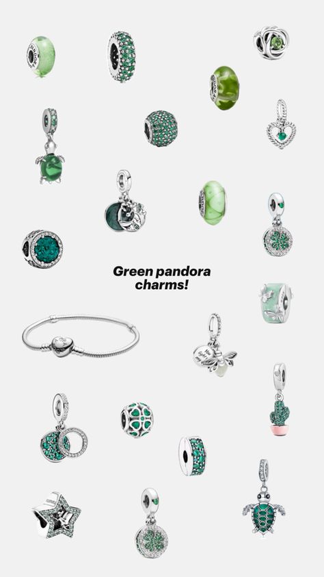 #jewlery #pandorabracelet #bracelet #silverjewlery #greenpandora #greenpandoracharms #insporation #greenjewlery #heartpandorabracelet #pinterest #fyp #greenpandoracharmsinsporation Pandora Green, Pandora Bracelet Charms Ideas, Pandora Bracelet Designs, Pandora Inspiration, Green Charms, Pandora Jewelry Charms, Preppy Jewelry, Dope Jewelry, Pandora Bracelet Charms