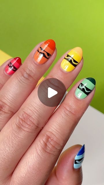 Sigourney Nuñez on Instagram: "Back to school nails 🍎🖍️🚌 

Colors using @essie ✏️ 

#backtoschool #backtoschoolnails #crayons #crayonnails #nailart #diynails #shortnailinspo" Crayon Nails, Book Nails, Back To School Nails, Nails Colors, School Nails, Beauty Stuff, Diy Nails, How To Do Nails, Essie