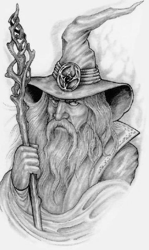 Wizard Drawings, Wizard Tattoo, Witch Tattoo, Tattoo Art Drawings, Face Tattoo, Skull Tattoos, Dragon Tattoo, Art Drawings Sketches Simple, Black And Grey Tattoos