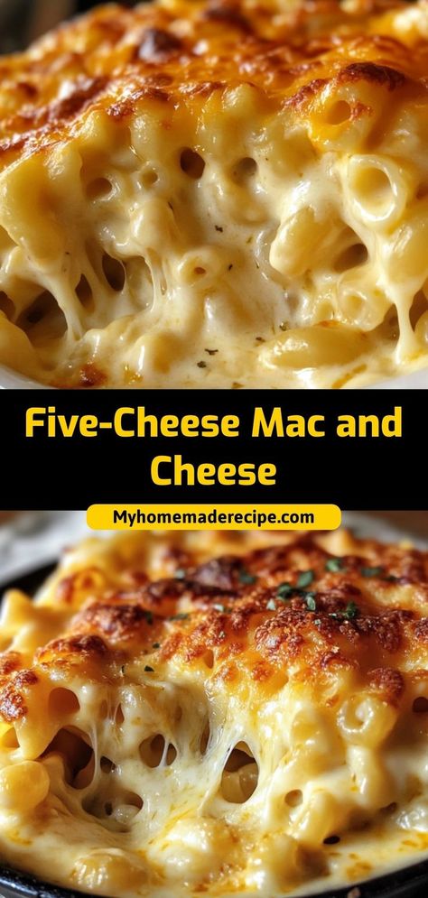 This indulgent Five-Cheese Mac and Cheese combines creamy cheddar, parmesan, mozzarella, gruyere, and gouda for a rich, comforting meal. Ingredients: 1 lb elbow macaroni, cooked 2 cups cheddar cheese, shredded 1 cup parmesan cheese, grated 1 cup mozzarella cheese, shredded 1 cup gruyere cheese, shredded 1 cup gouda cheese, shredded A cheesy masterpiece baked to golden perfection Gouda Cheese Recipes, Lunch Side Dishes, Gouda Recipe, Christmas Eve Food, Best Mac N Cheese, Salads Lunch, Best Mac N Cheese Recipe, Feta Cheese Recipes, Bake Mac And Cheese