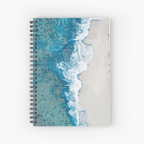 Get my art printed on awesome products. Support me at Redbubble #RBandME: https://www.redbubble.com/i/notebook/Beautiful-blue-Sea-beach-ocean-view-waves-by-nischaynamdev/44580987.WX3NH?asc=u Textiles Gcse, Life Notebook, Cover Notebook, Cape Cod House, Notebook Journal, School Board, Sea Beach, Beach Cottages, Coastal Style