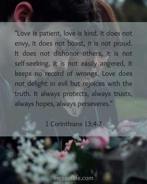 1 Corinthians 13:4-7 beautifully defines love—patient, kind, and enduring! 💖 As we delve into 80 beautiful verses about love, let’s reflect on these timeless qualities that strengthen our relationships. Together, let’s embody this love in our daily lives and spread kindness wherever we go! #BibleVerses #love Seeking Wisdom, Powerful Verses, Loving Others, Inspirational Encouragement, Beautiful Verses, Verses About Love, Bible Verses About Love, Jesus Heals, Love Your Enemies