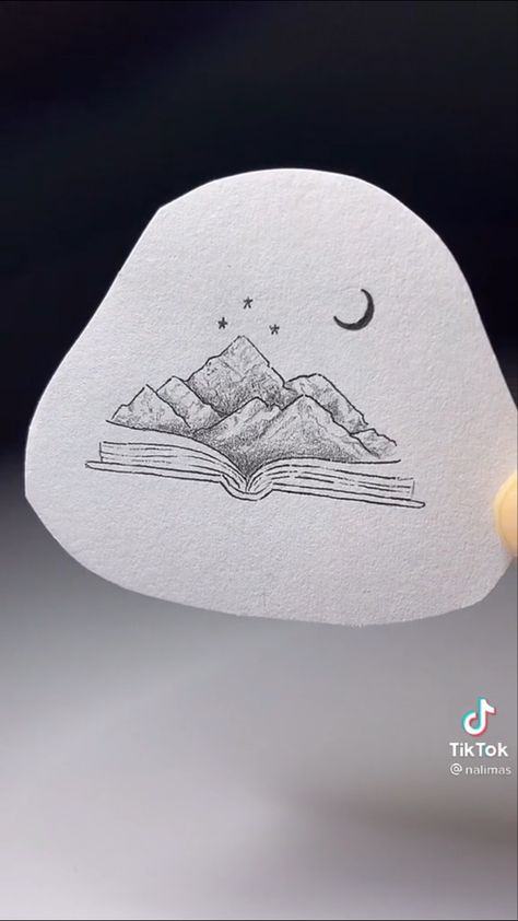 Book Tattoo With Mountain, Books And Mountains Tattoo, Book With Mountain Tattoo, Credence Tattoo Ideas, Velaris Book Tattoo, Acotar Book Tattoo Ideas, Book Compass Tattoo, A Court Of Dreams Tattoo, Small Tattoo Ideas Nature