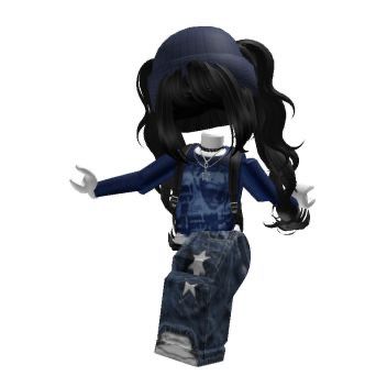 Roblox Black Hair Codes Combo, Dark Blue Roblox Avatar, Roblox Avatars Blue, Mm2 Outfits, Blue Roblox Avatar, Street Wear Girl, Roblox Styles, Emo Outfit Ideas, Aesthetic Outfits Y2k