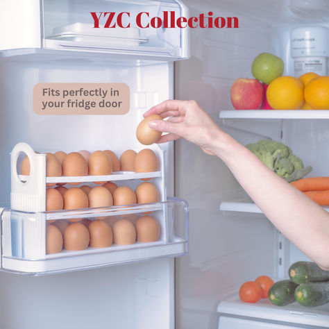 Organized Fridge: The egg organizer for refrigerator by YZC Collection is a new and innovative accessory that allows you to store up to 30 eggs on the fridge’s door, saving space and keeping your kitchen neat and organized. Lds Activities, Organized Fridge, Egg Organizer, Egg Container, Lemon Squeezer, Samsung Smart Tv, Fridge Door, Egg Storage, Pretty Kitchen