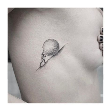 Sisyphus Tattoo, Philosophy Tattoos, Simple Tattoos For Women, Small Chest Tattoos, Men Tattoos, Muster Tattoos, Rib Tattoo, Tattoo Trends, Tattoo Pattern