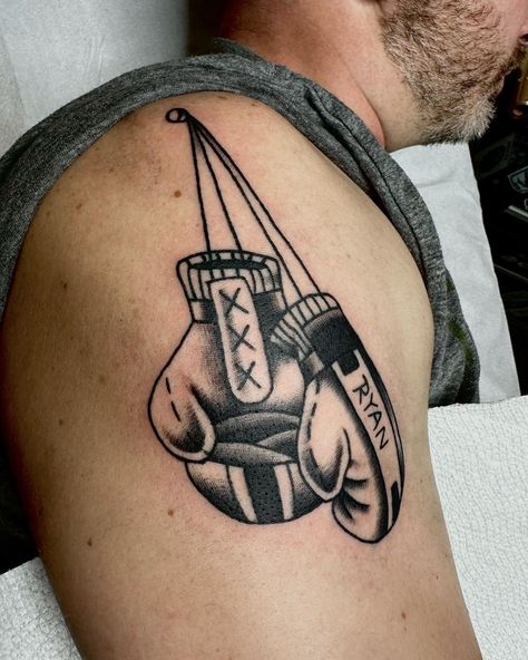 Some gloves on my first walk in yesterday at @speakeasy_tattoo . Very fun one. Thanks for looking guys. #tattoos #tattooing #tattooer #tattooshop #tattooartist #tattooideas #tattooidea #boxing Speakeasy Tattoo, Boxing Tattoos, Guys Tattoos, I Am The One, Old School Tattoo, Tattoo Shop, Boxing, Tattoo Artists, Walk In