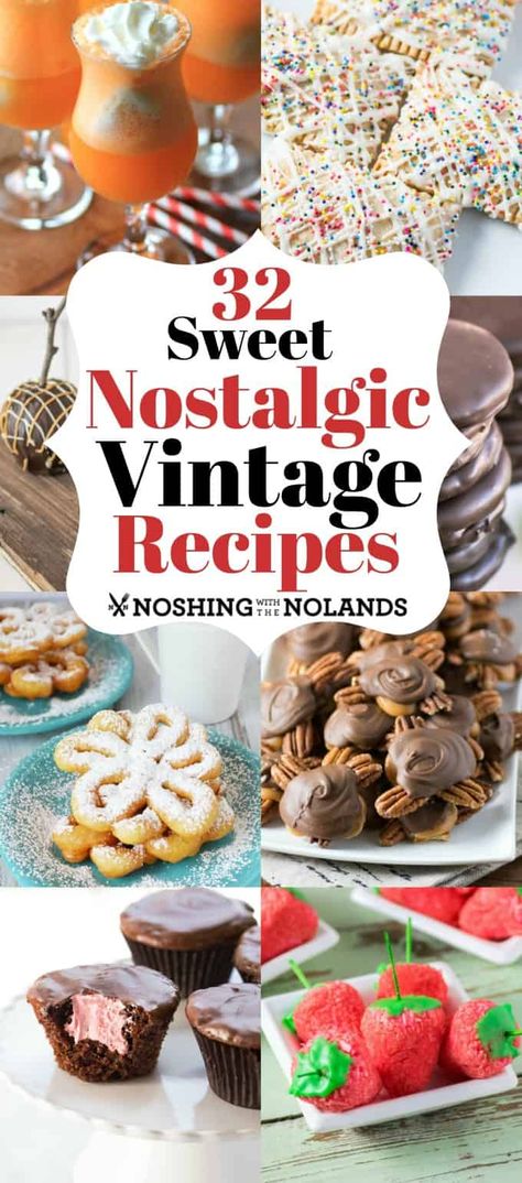 32 Sweet Nostalgic Vintage Recipes will bring a rush of fond memories back!! #nostaligic #vintage #recipes #desserts Nostalgic Recipes, Vintage Christmas Recipes, Retro Desserts, Pecan Bars, Heirloom Recipes, Vintage Baking, Vintage Dessert, Almond Joy, Oreo Dessert