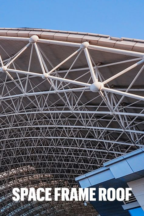 Light Steel Space Frame Shed Space Frame Architecture, Space Truss Structure, Space Frame Roof, Space Frame Structure, Space Truss, Coal Storage, Steel Frame Structure, Truss Design, Bulk Storage