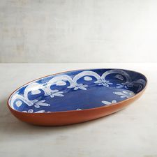 Blue Terracotta Serving Platter Summer Room Decor, Platter Board, Blue Terracotta, Summer Room, Painted Terracotta, Indoor Patio, Indoor Patio Furniture, Styling Accessories, Serving Platter