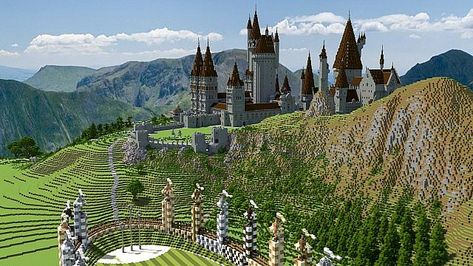 The Real Hogwarts (download) Minecraft Map Hogwarts Minecraft, Castle In Minecraft, Harry Potter Minecraft, Minecraft V, Quidditch Pitch, School Of Witchcraft, Minecraft Tips, Minecraft Map, Hogwarts Castle