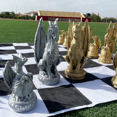 Now in my ETSY store !!!  #chess #chessset #chessboard #chessets #chesstable #chessboards #customchesspieces #etsy #etsyorder #giftforhim #giftforher #order #handmade #chess #epicchess #boardgame #chessgame #gamepieces #games&puzzle #toys&games #uniquechess #chessgift #valentinagift #mothersdaygift #fathersdaygift #giftidea #chessart #vintagechess #fantasychess #britshchess #birthdaygift #kidschess #educationchess #dragon #dragon-chess-set #garden-size-chess #garden-decor Dragon Chess Piece, Dragon Chess Set, Chess Ideas, Dragon Chess, Games Puzzle, Dragon Fanart, Chess Gifts, Dragon Family, Check Mate