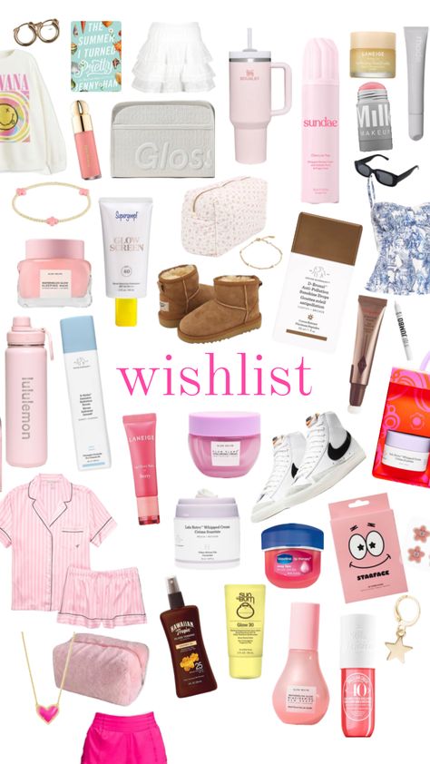 #pinterest #skincare #collage #aesthetic #preppy #wishlist #preppyfit aiming for 30 followers 💓 Wishlist Collage, Skincare Collage, Wishlist Preppy, Preppy Christmas List, Preppy Wishlist, Preppy Christmas Gifts, Cute Christmas Ideas, Pretty School Supplies, Wishlist Ideas