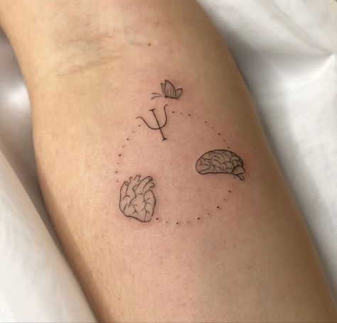 Psychiatry Tattoo Ideas, Tattoo For Psychologist, Psychologist Tattoo Ideas, Psychiatry Tattoo, Psychologist Tattoo, Psychology Tattoo Ideas Symbols, Tattoos For Ocd, Psychology Tattoos, Psychology Tattoo Minimalist