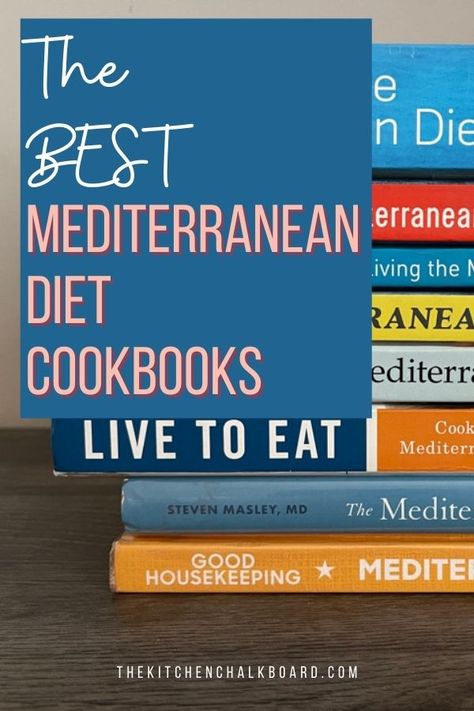 Read on for The Kitchen Chalkboard's list of the Best Mediterranean Diet Cookbooks. Whether you are looking for easy everyday meals, or looking for hard facts on why the Mediterranean Diet is worth it, we've got you covered. Mediterranean Diet Food List, Mediterranean Cookbook, Mediterranean Flavors, Anti Inflamatory, Kitchen Chalkboard, Keto Diet List, Mediterranean Diet Plan, The Mediterranean Diet, Best Cookbooks