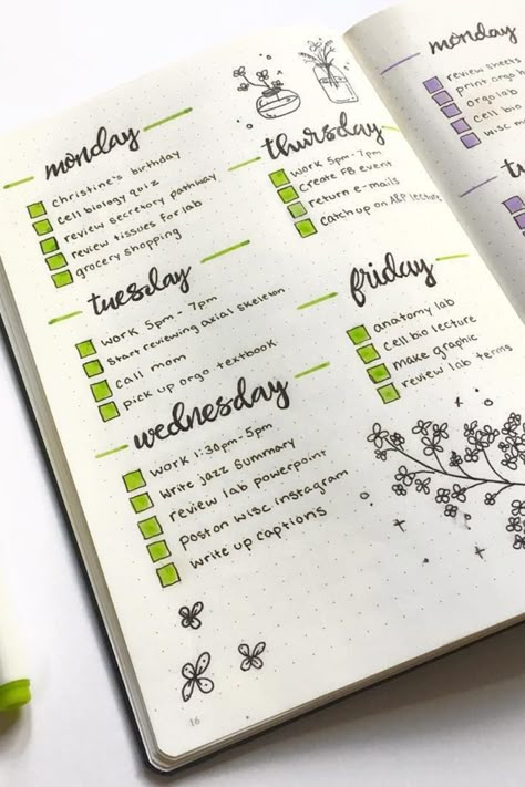 Bullet journal weekly spread Bullet Journal Weekly Spread Ideas, Filofax Pocket, Bullet Journal September, Weekly Spread Ideas, Journal Weekly, Journal Weekly Spread, Bujo Weekly Spread, Bullet Journal Weekly, Bullet Journal Weekly Spread