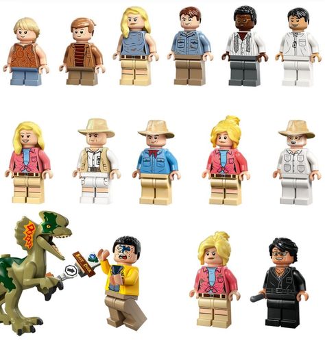 All new LEGO Jurassic Park 30th Anniversary Minifigures Lego Jurassic Park, Lego Dinosaur, Lego Jurassic, Jurrasic Park, Lego Characters, June 1st, Jurassic Park World, 30th Anniversary, Jurassic Park